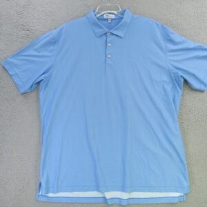 Peter Millar Shirt Mens 2XL Blue Headphones Short Sleeve Golf Summer Comfort